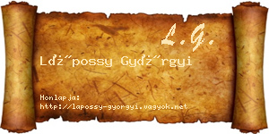 Lápossy Györgyi névjegykártya